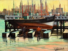 'Harbour Hands in Ostend' by Achille Van Sassenbrouck (Bruges 1886 – 1979 Ghent)