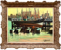 'Harbour Hands in Ostend' by Achille Van Sassenbrouck (Bruges 1886 – 1979 Ghent)
