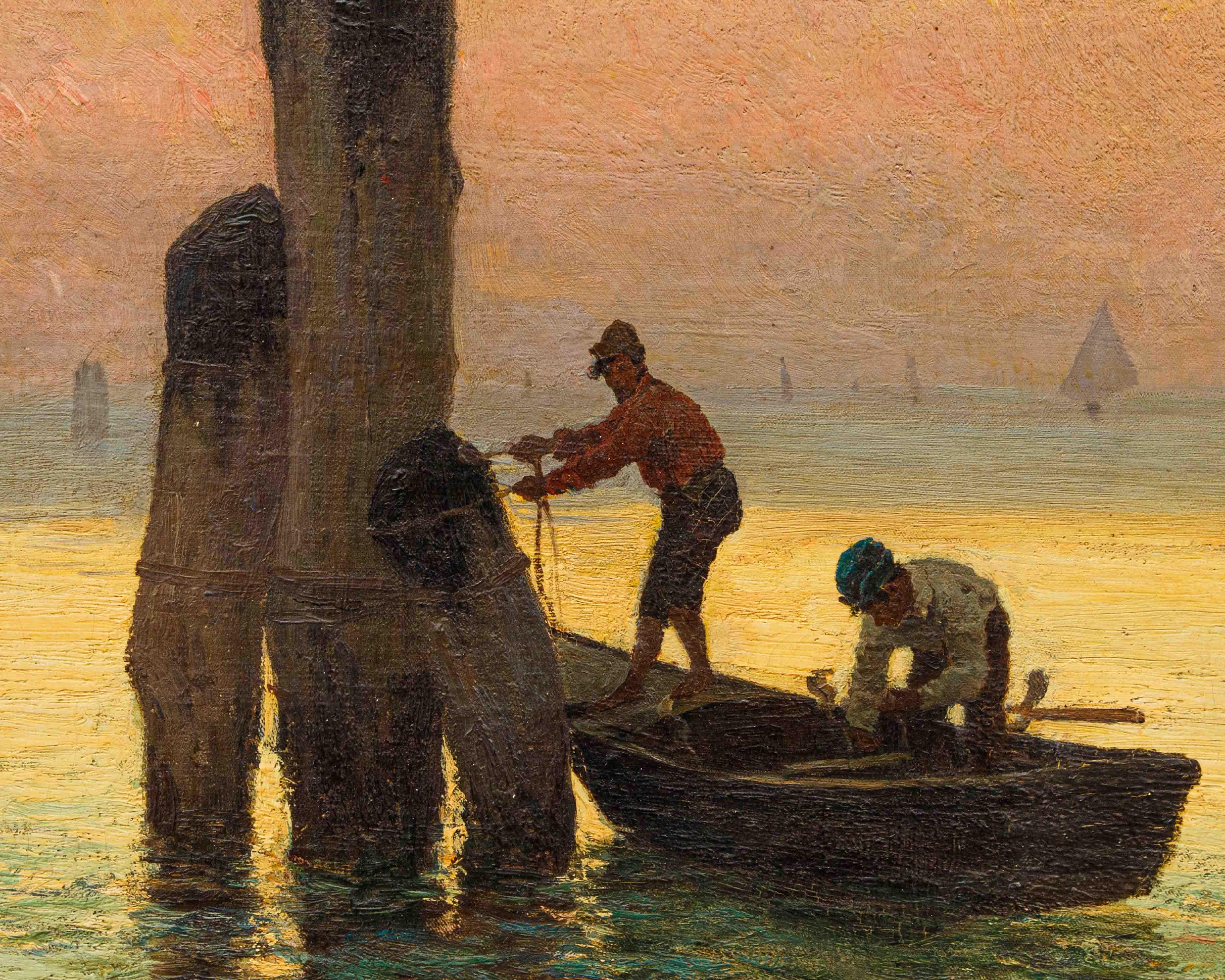 Von Achille Vertunni (1826 - 1897), Fischer in der Morgendämmerung im Angebot 2