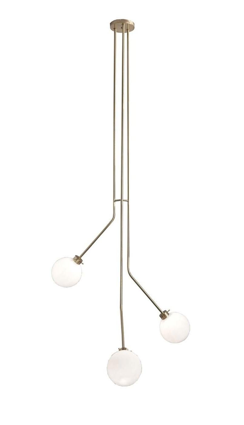 Achillea 3-Spheres Brass Ceiling Lamp (Italienisch)