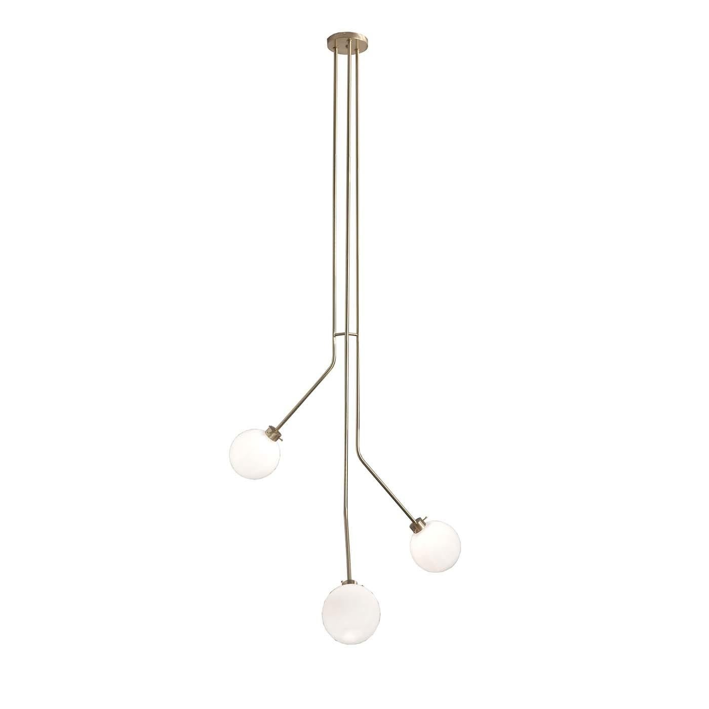 Achillea 3-Spheres Brass Ceiling Lamp