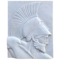 Achilles - Carrara Marble Bas-Relief 20th Century