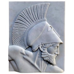 Achilles, Carrara Marble Bas-Relief, 20th Century