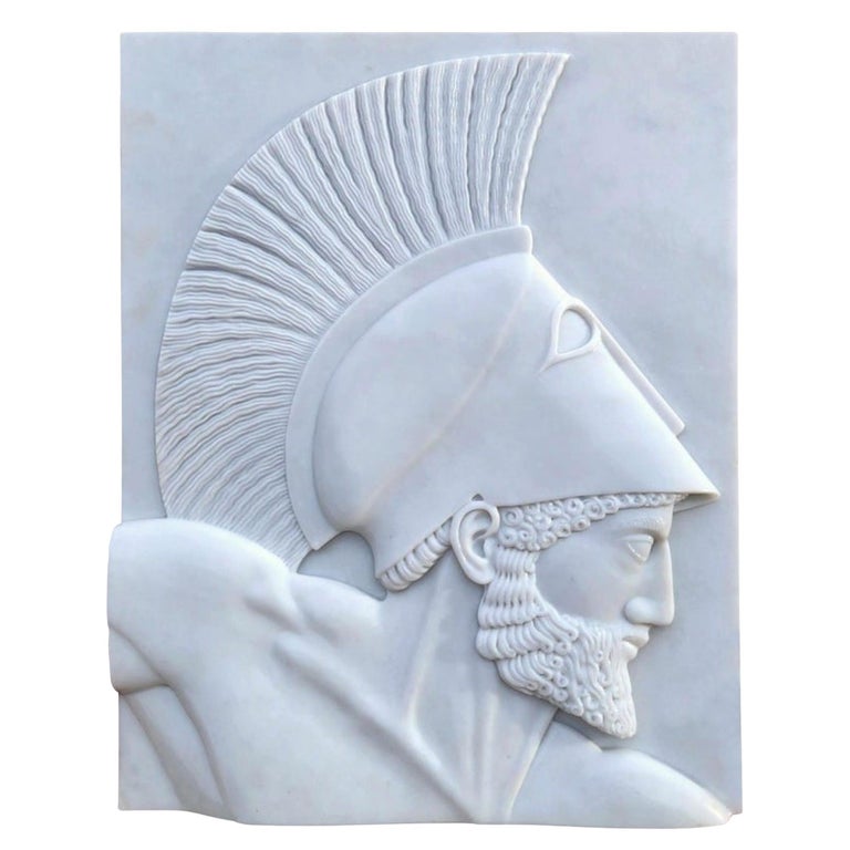 Achilles - Carrara Marble Bas-Relief 20th Century For Sale at 1stDibs
