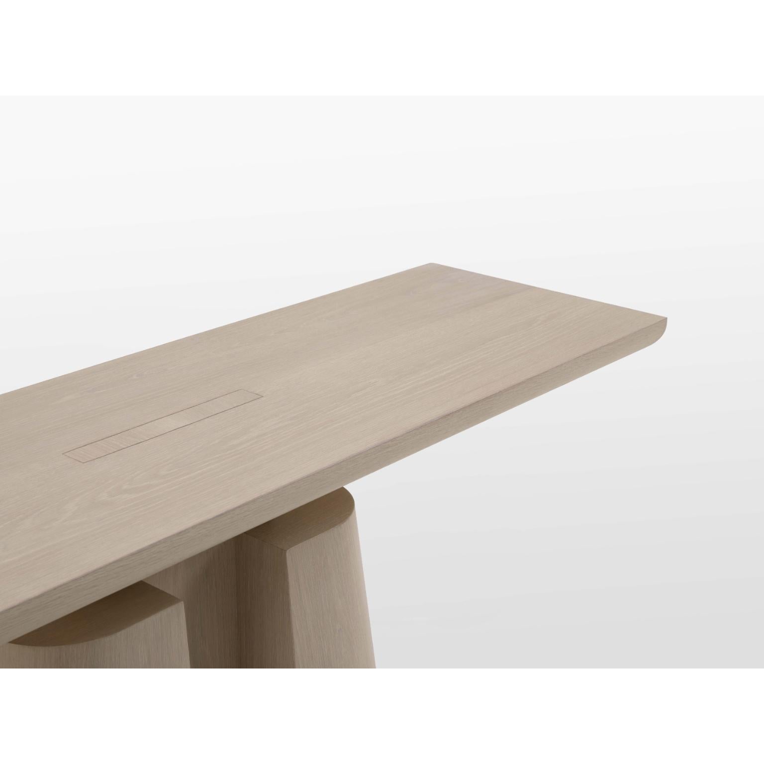 Post-Modern Achilles Console Table in Bleached Oak by OZA Design For Sale