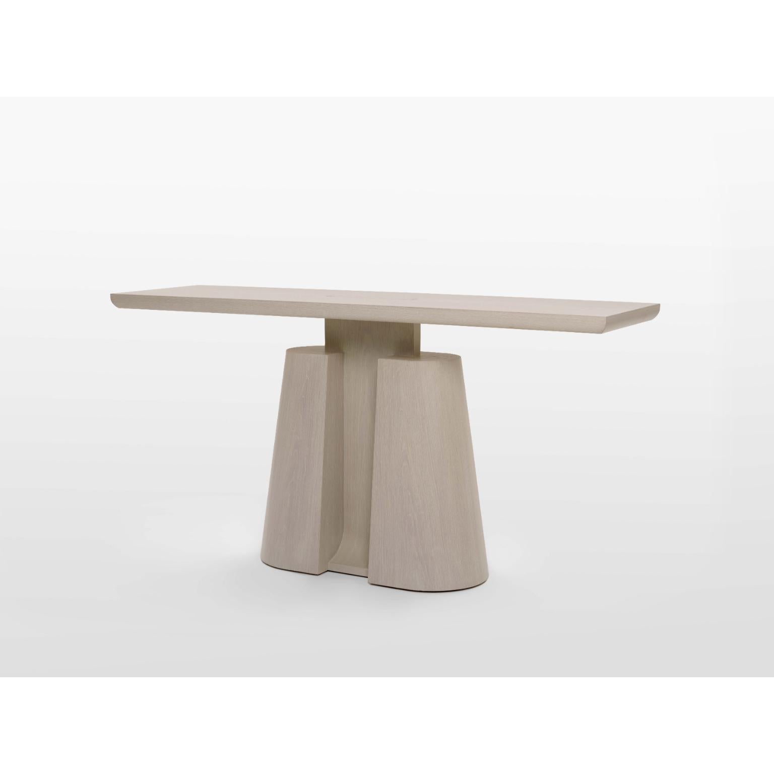 Contemporary Achilles Console Table in Bleached Oak by OZA Design For Sale