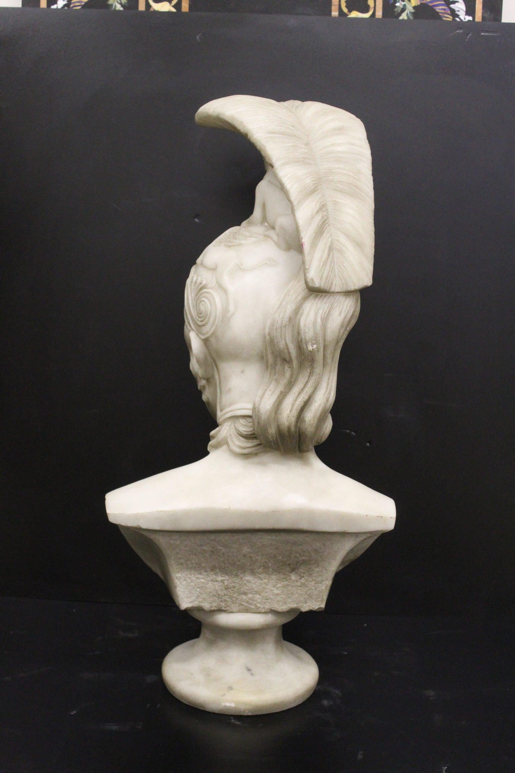 Marble Achilles, in white marble bust For Sale