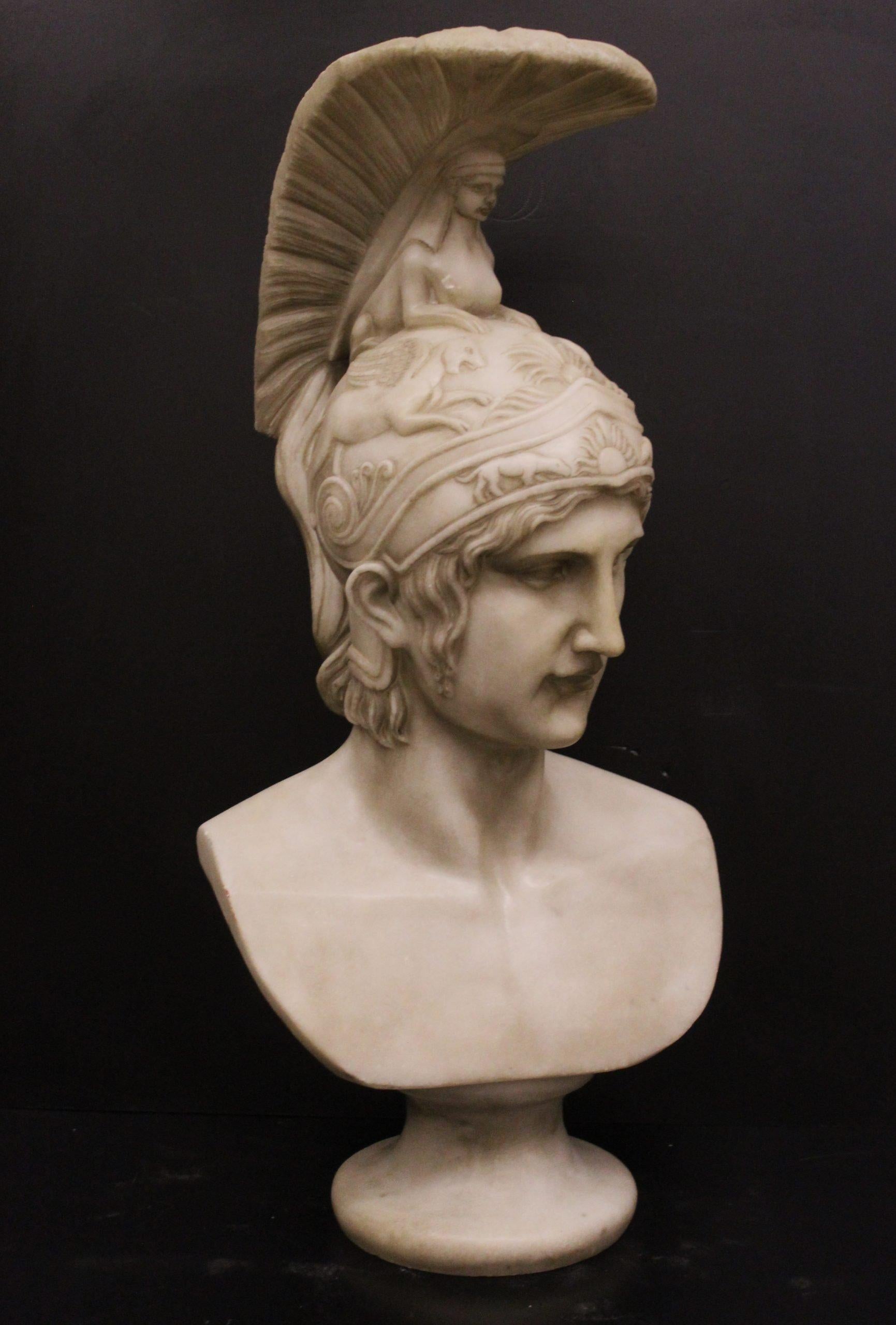 Achilles, in white marble bust For Sale 2