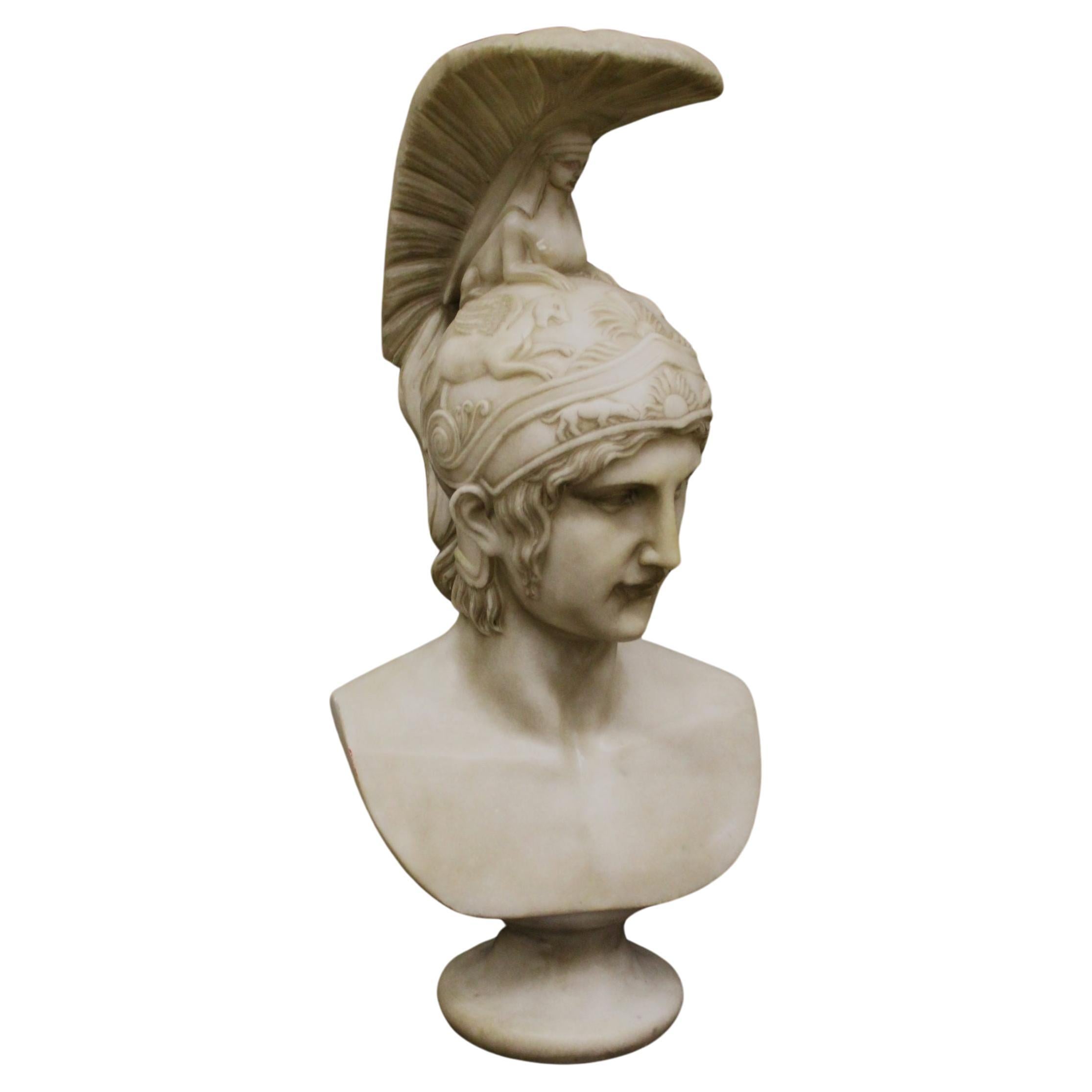 Achilles, in white marble bust For Sale