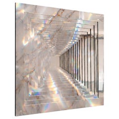 Espejo de pared escultural «La tortuga de Aquiles», plateado, tamaño mediano, de GTG Design Couture