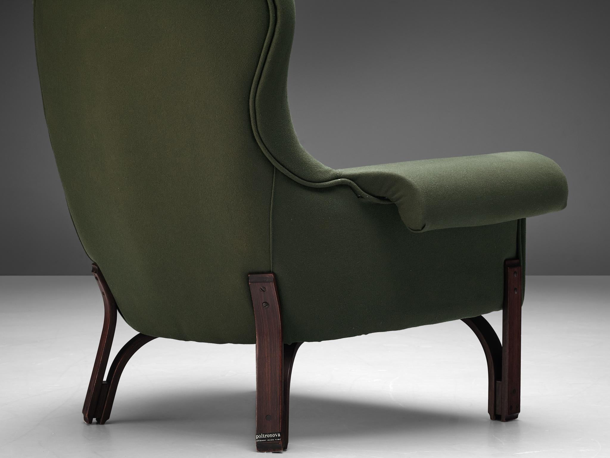 Achilli, Brigidini & Canella Pair of 'Quadrifoglio' Green Lounge Chairs  1