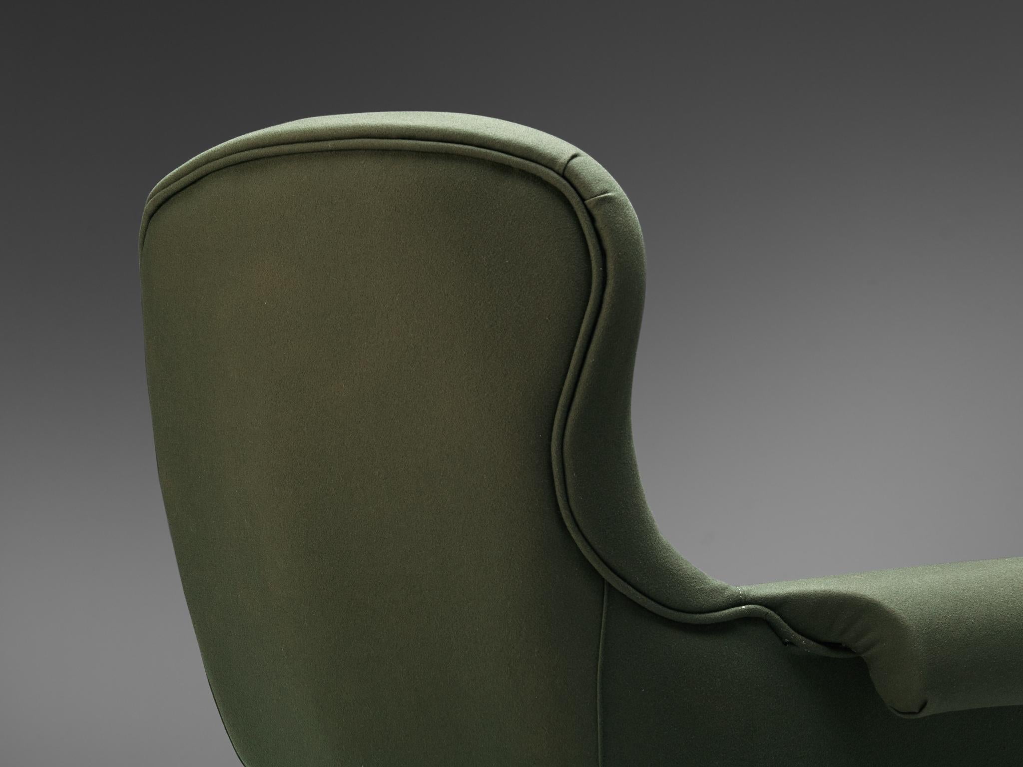 Mid-20th Century Achilli, Brigidini & Canella Pair of 'Quadrifoglio' Green Lounge Chairs 