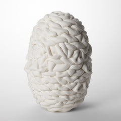 Achromatic Fold in White III, a white parian porcelain vessel by Steven Edwards