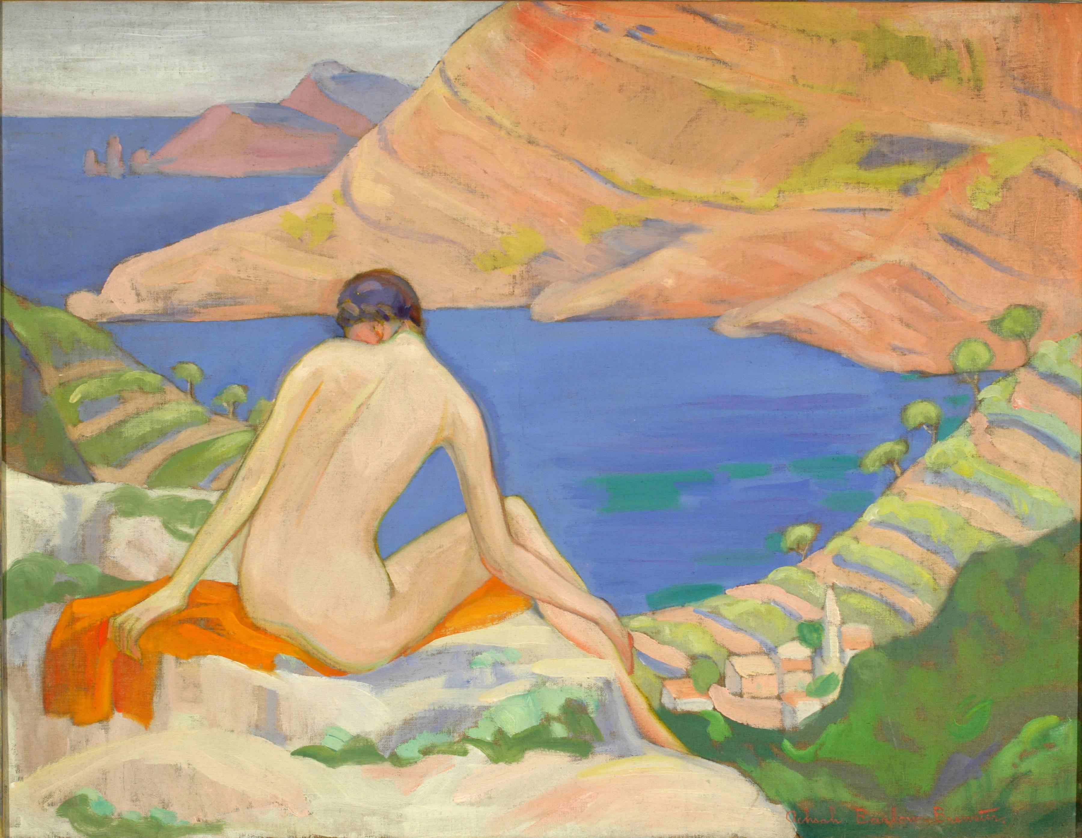 Achsah Barlow Brewster Figurative Painting - The Gulf of Salerno