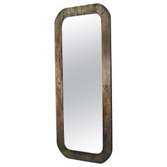 Acid Ecthed Patinated Brass Wall Mirror by Studio Belgali