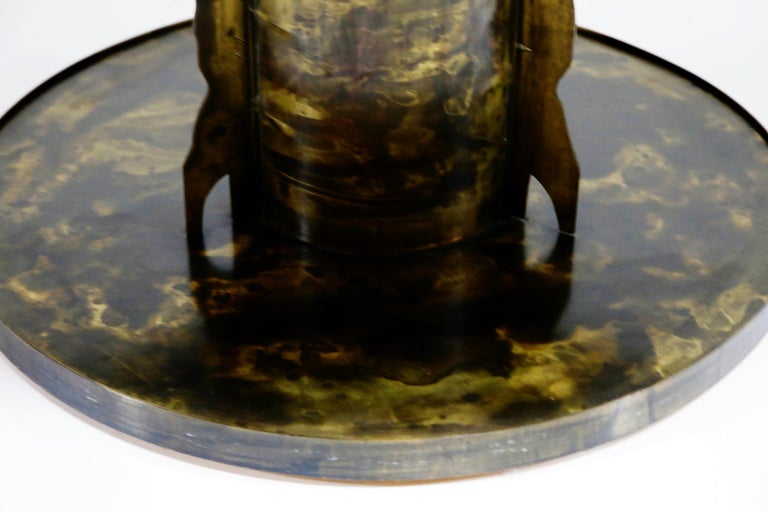 Acid Etched Bronze 'Classical' Cocktail / Game Table by Philip and