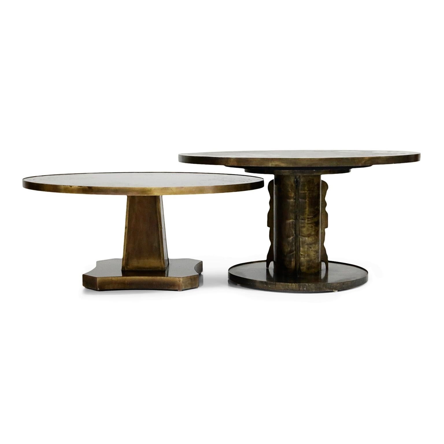 Acid Etched Bronze 'Classical' Cocktail / Game Table by Philip & Kelvin LaVerne 8