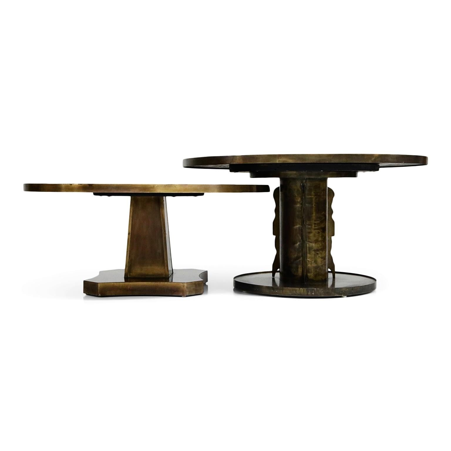 Acid Etched Bronze 'Classical' Cocktail / Game Table by Philip & Kelvin LaVerne 9