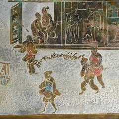 Acid Etched Bronze "Spring Festival" Coffee Table by Philip and Kelvin Laverne