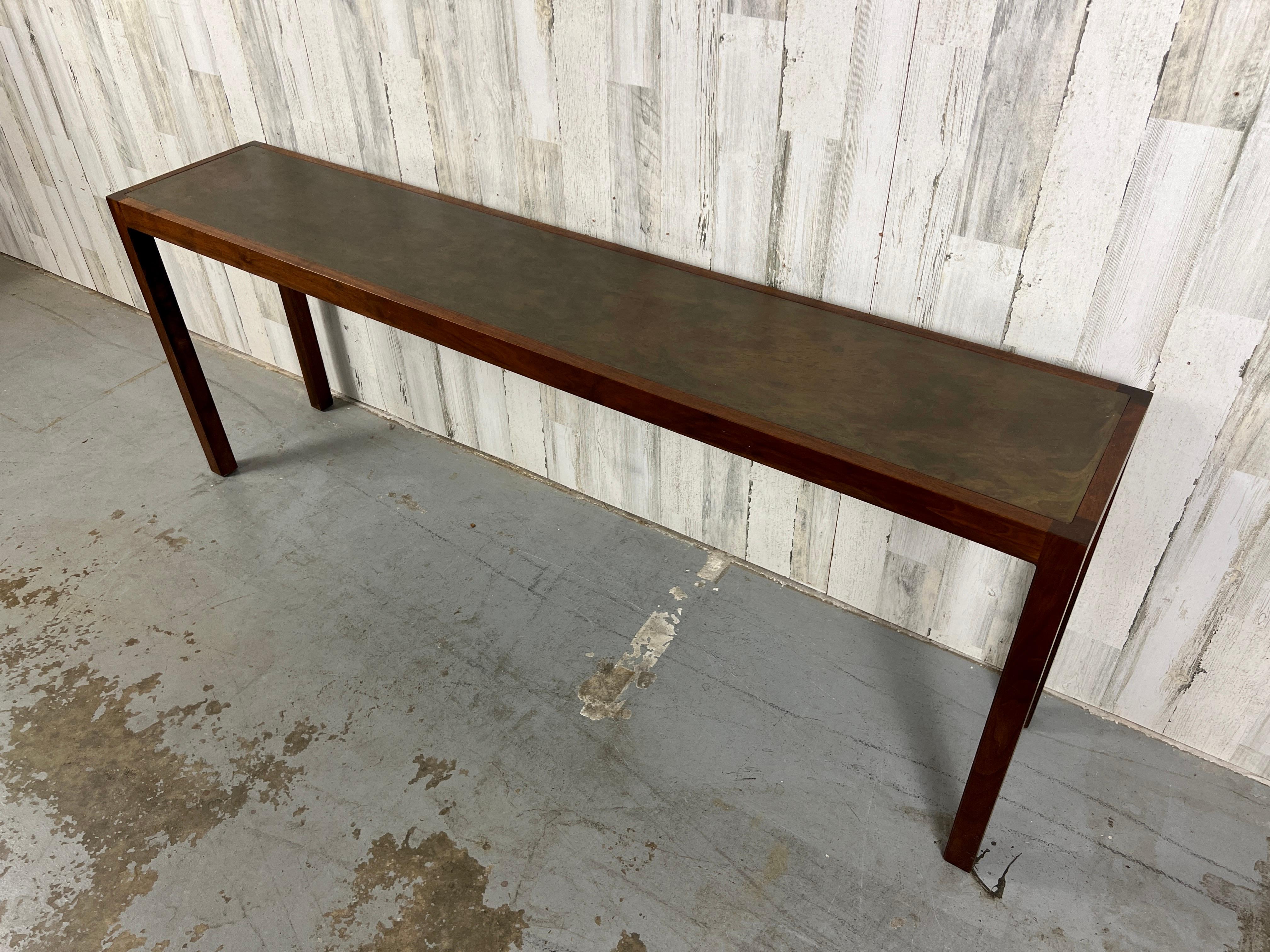 Acid Etched Copper Top Console by Harry Lunstead In Good Condition For Sale In Denton, TX