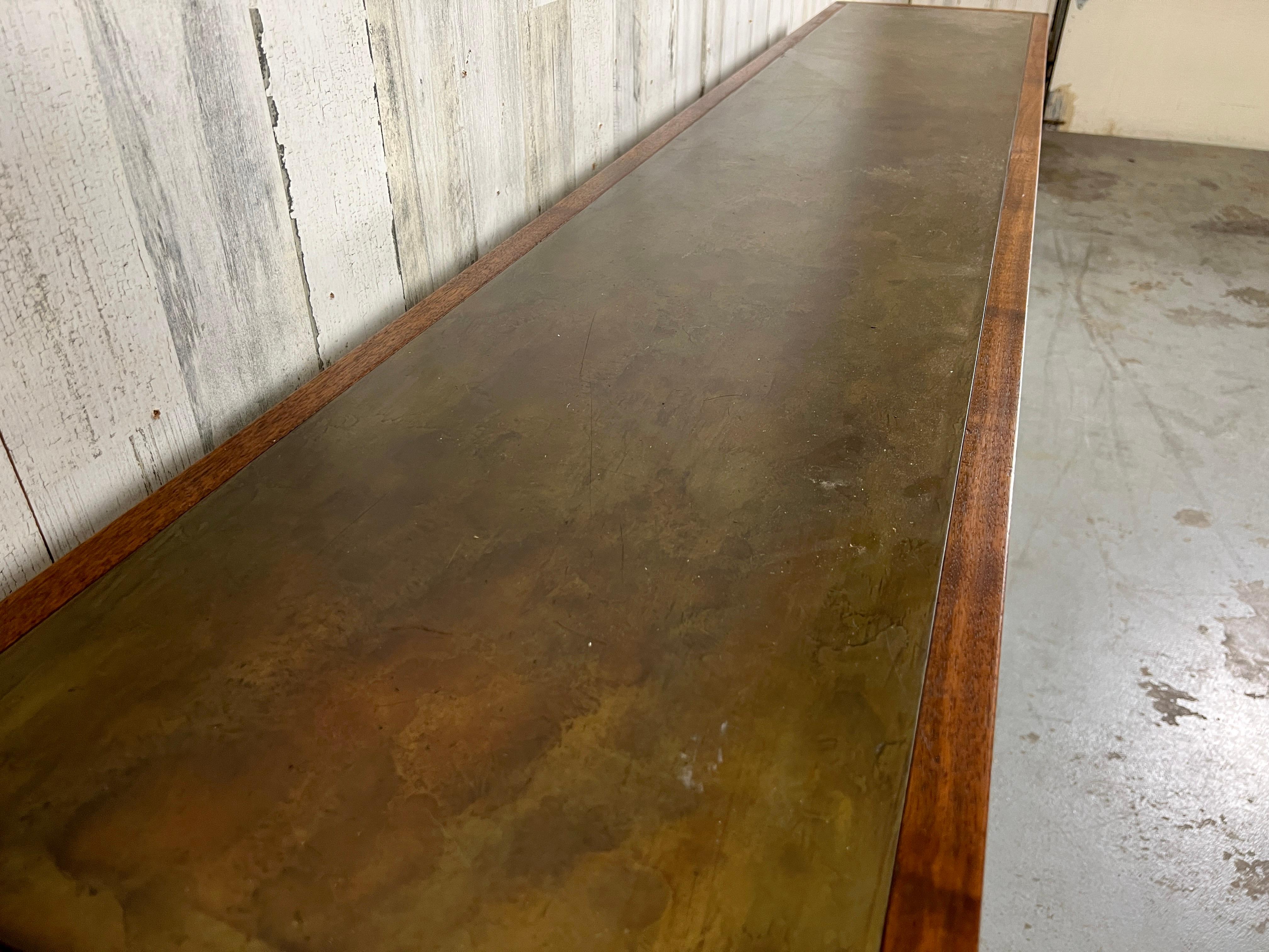 20th Century Acid Etched Copper Top Console by Harry Lunstead