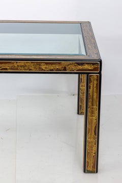 Acid Etched Glass Top Dining Table by Bernhard Rohne for Mastercraft