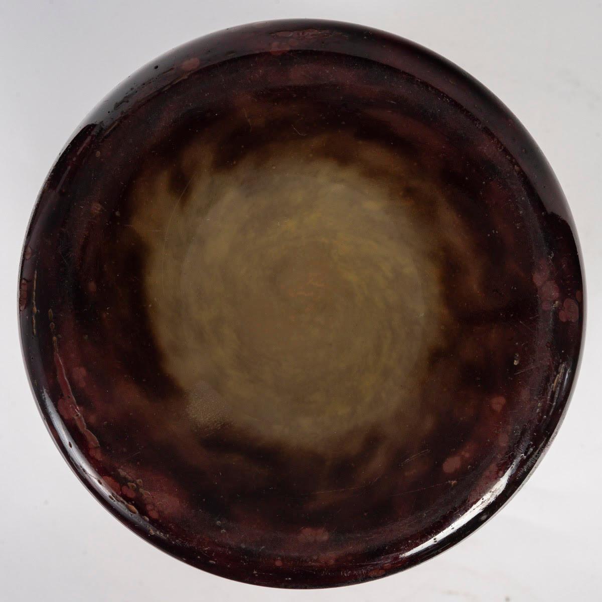 Vaso in vetro acidato, modello Amarantes di Charles Schneider, Art Nouveau, 1900. in vendita 1