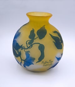 Acid-etched glass vase by Muller Frères