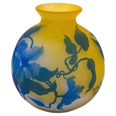 Acid-etched glass vase by Muller Frères