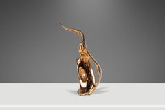 Acid Etched Seagull Bird in Flight Table Sculpture in Porcelain, USA, c. 1980s