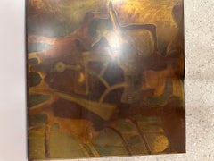 Peinture sur acier gravée à l'acide par Silvio Giovenetti vers 1972