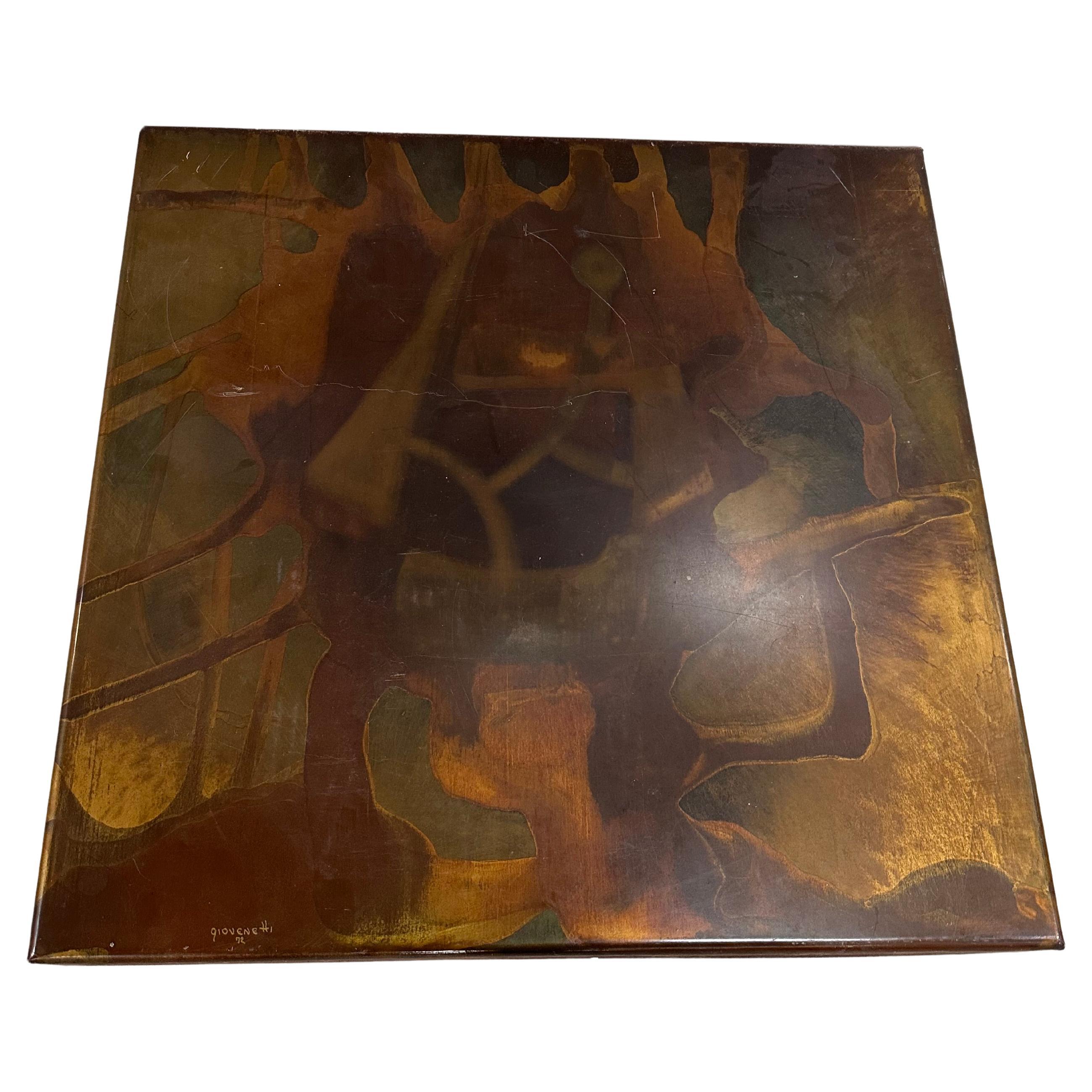 Acid etched steel painting by Silvio Giovenetti circa 1972