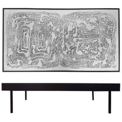 Acid Etched Vintage Coffee Table by Bernhard Rohne Aluminium, 1970s