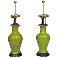 Acid Green Baluster Shaped Table Lamps