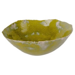 Acid Green Handmade Ceramic Big Flare Bowl, Nathalie Sonnet