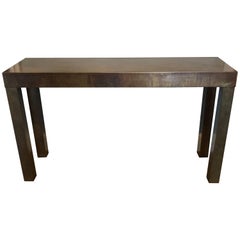 Acid Washed Bronze Parsons Console by Mastercraft