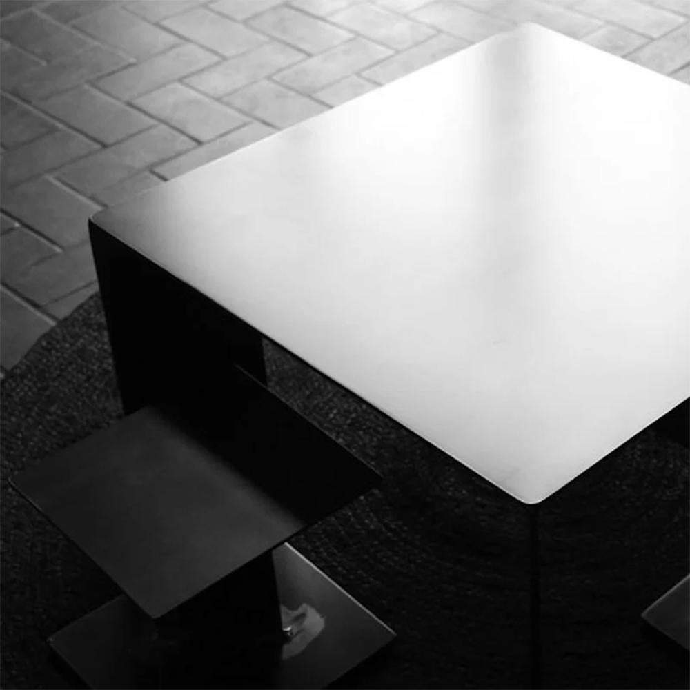 Hand-Crafted Acier Black Coffee Table in handcrafted Steel For Sale
