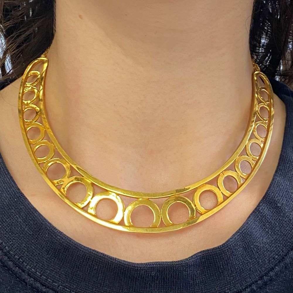 A.Cipullo Collar Link Necklace, 18k Yellow Gold In Excellent Condition For Sale In New York, NY