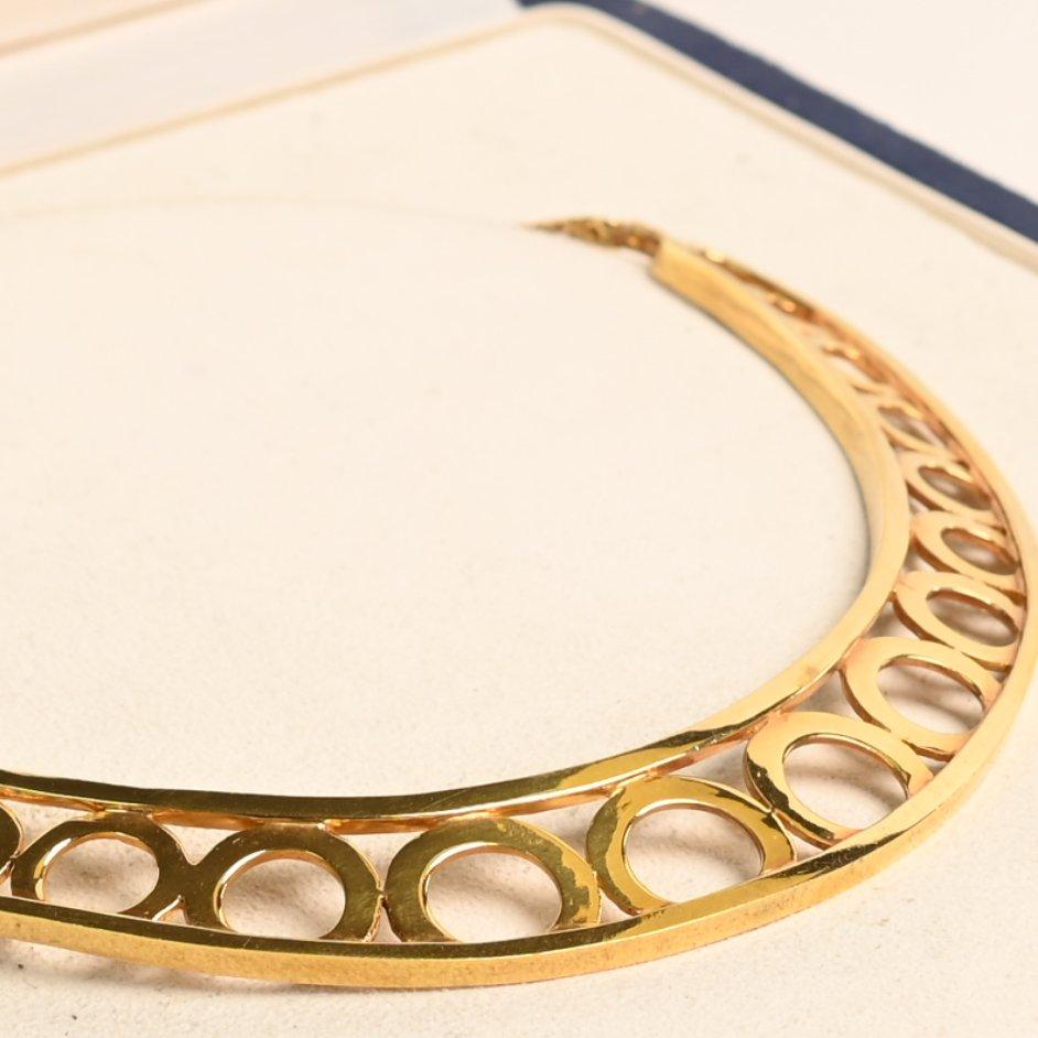 A.Cipullo Collar Link Necklace, 18k Yellow Gold In Excellent Condition For Sale In New York, NY
