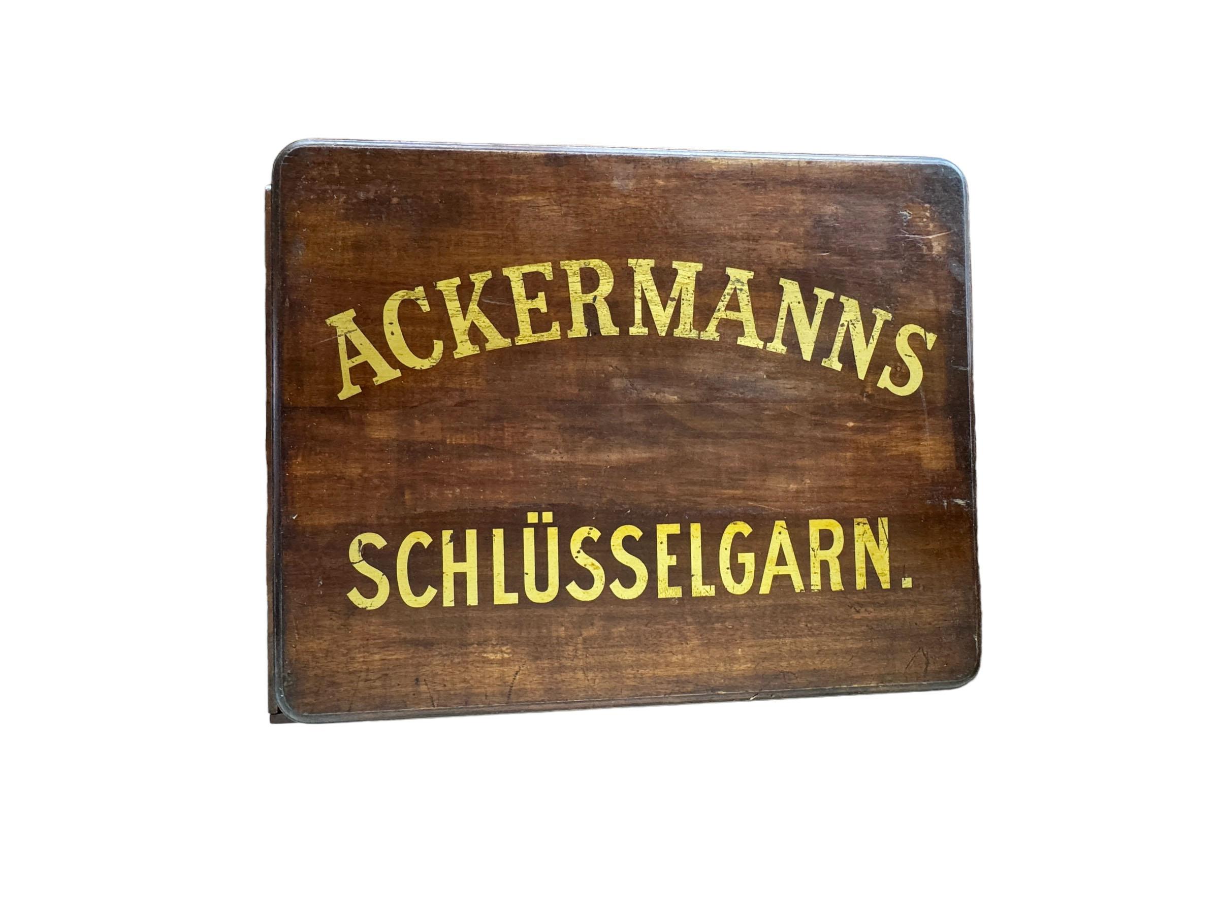 Ackermanns Schlusselgarn German Trading Card Advertising Spool Cabinet For Sale 1