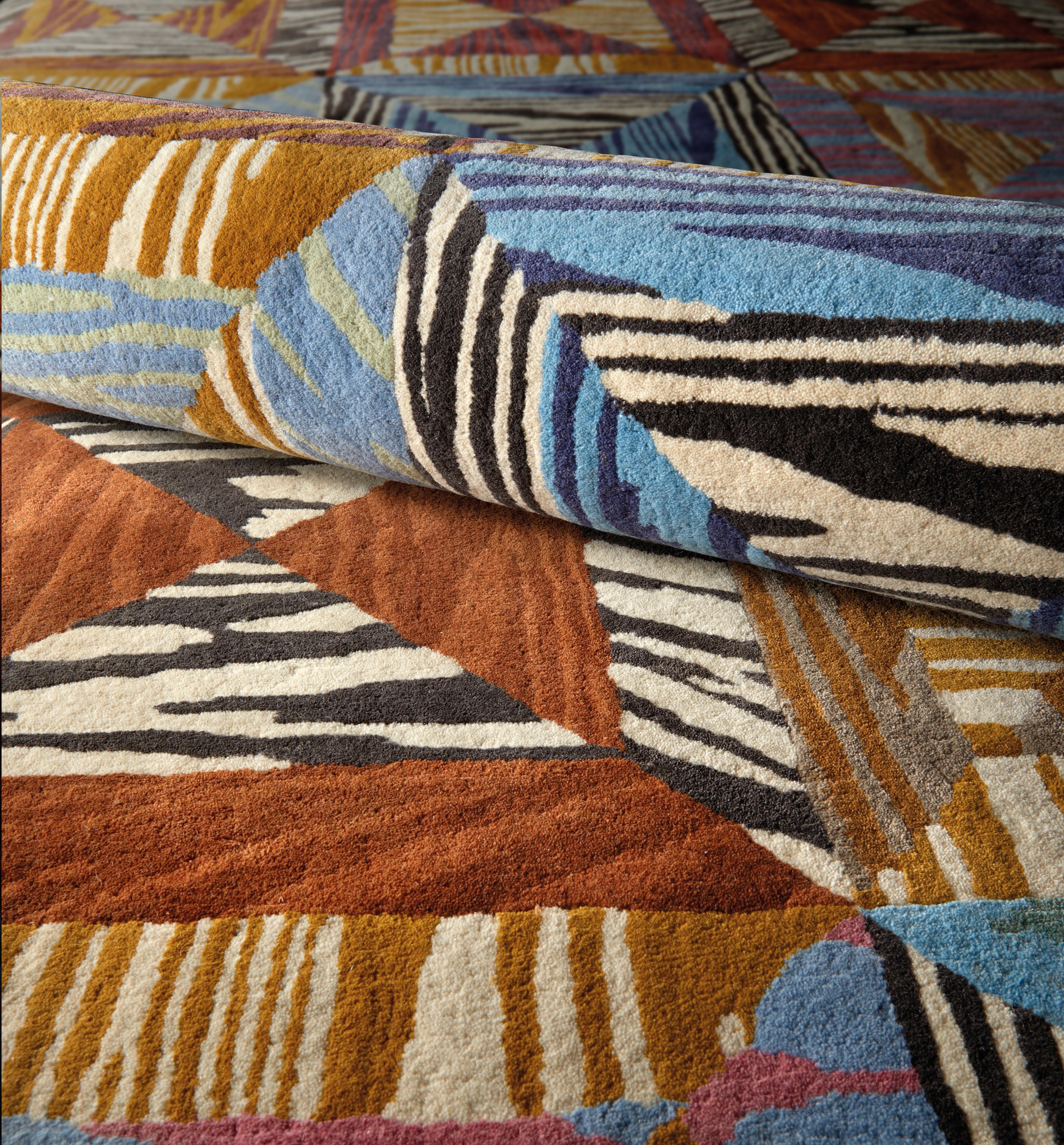 Missoni Home's patchwork-style rug with flame stitch design throughout
