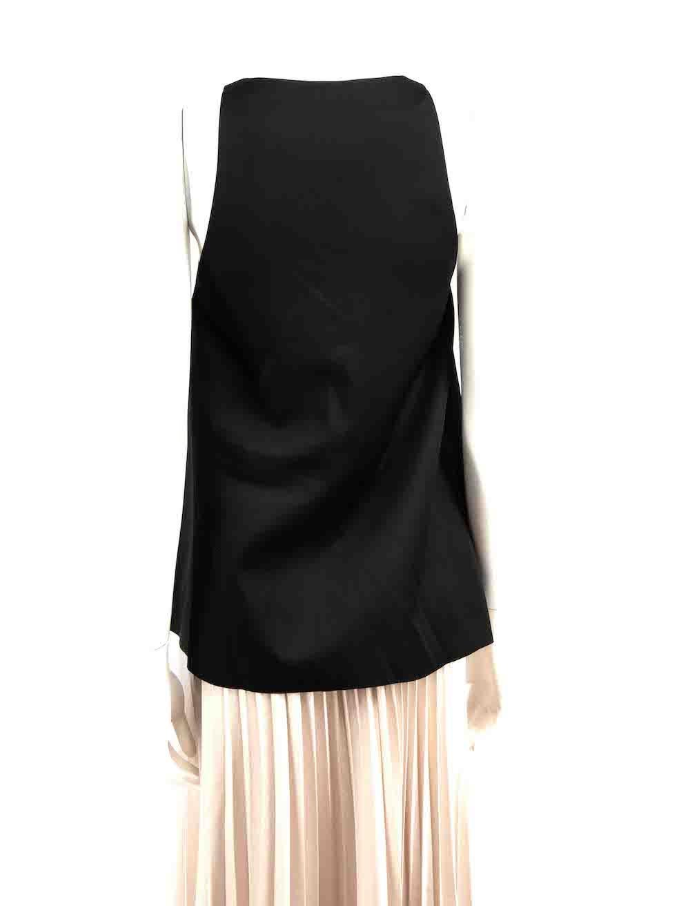 Acler Black V-Neck Sleeveless Trapeze Top Size XS In Excellent Condition For Sale In London, GB