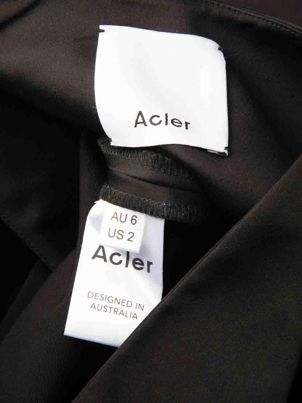Acler Black V-Neck Sleeveless Trapeze Top Size XS For Sale 1