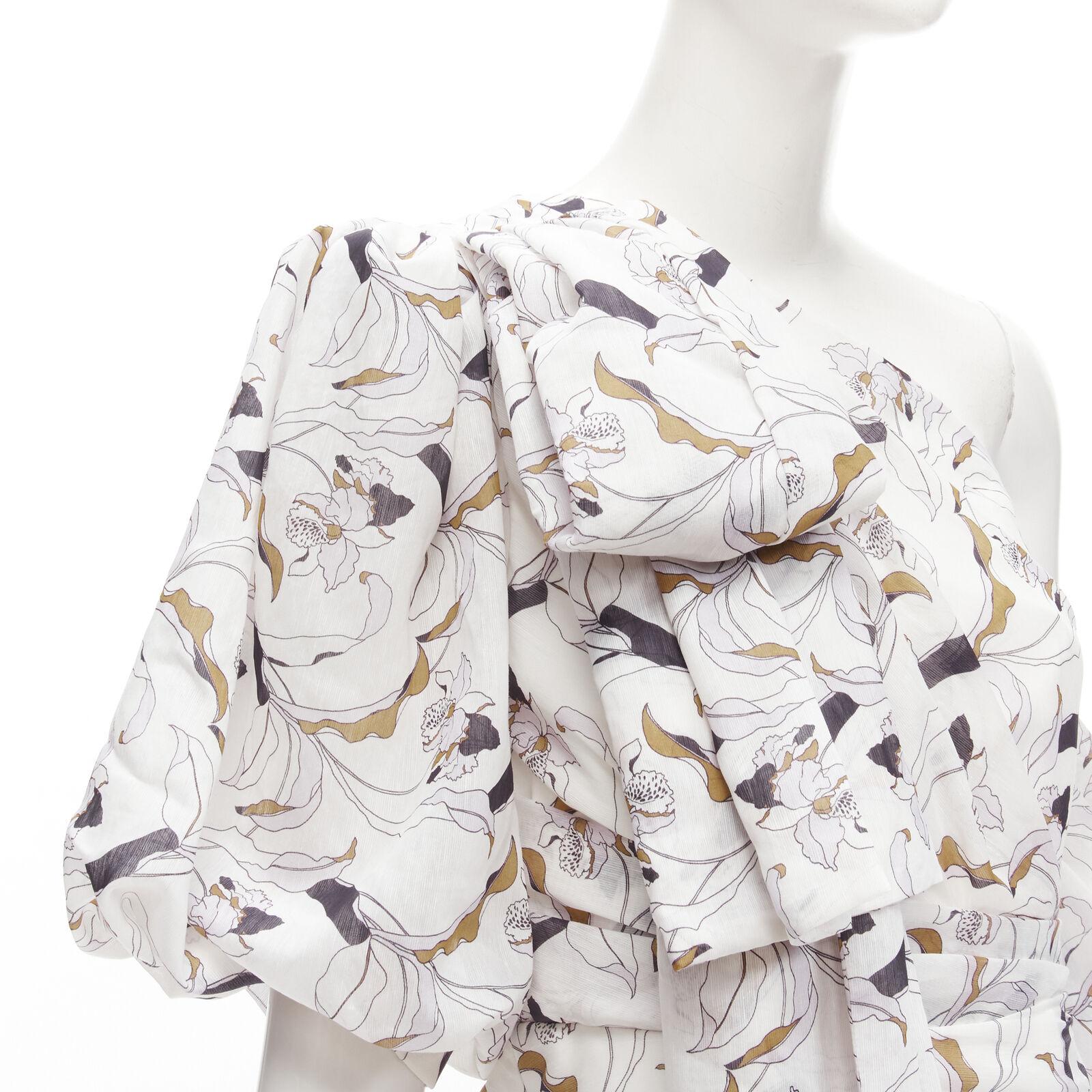 ACLER Maves white floral print bow off shoulder puff sleeve dress US2 XS
Reference: AAWC/A00147
Brand: Acler
Model: Maves
Material: Lyocell, Linen
Color: White, Purple
Pattern: Floral
Closure: Zip
Lining: Fully Lined
Extra Details: Decorative draped