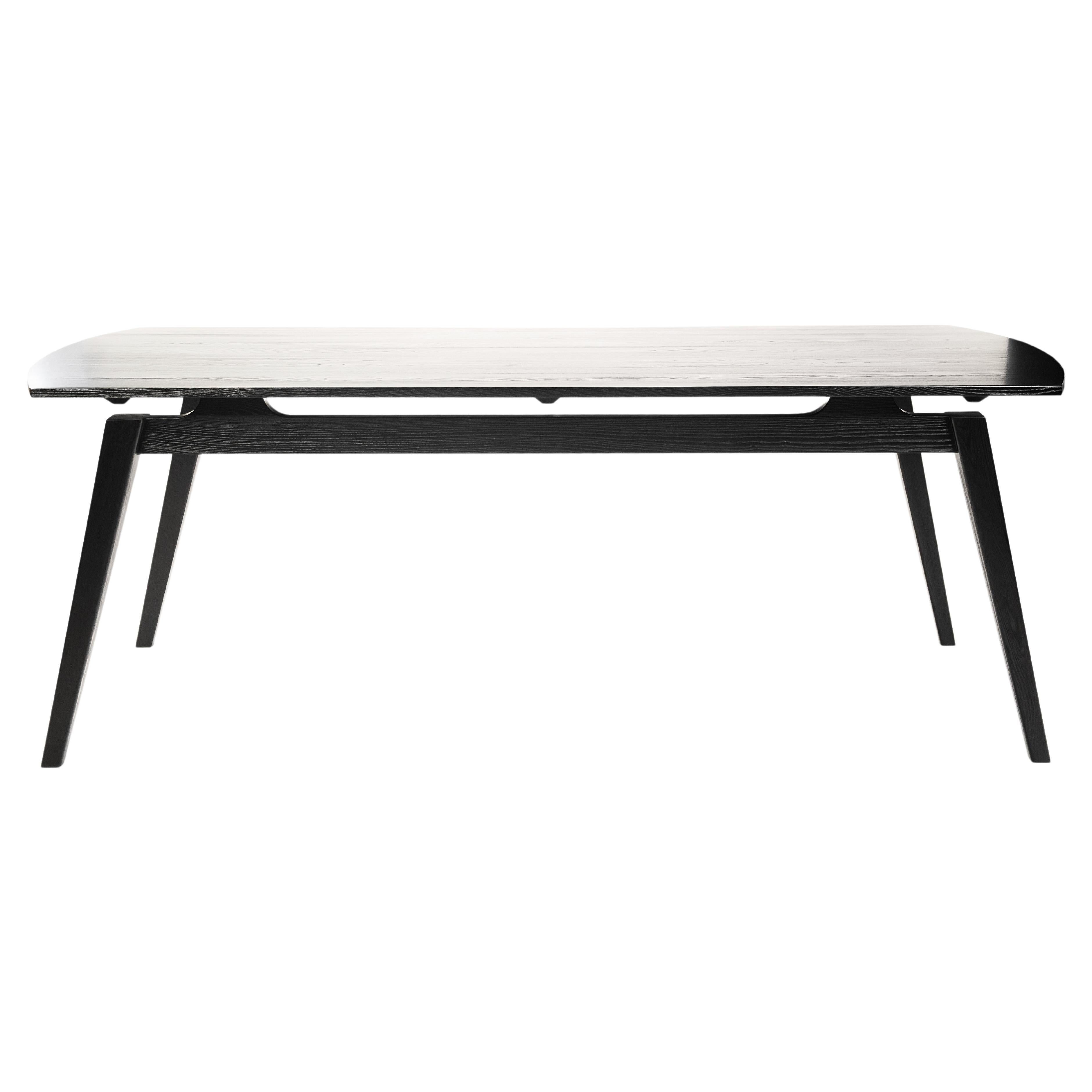 Acline Black Wood Dining Table For Sale