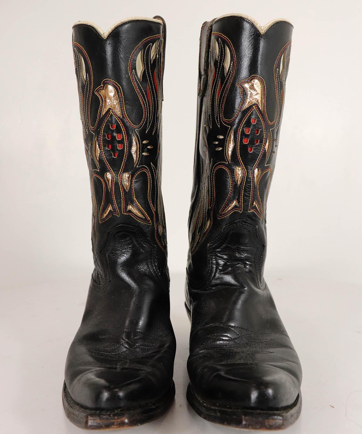 black vintage cowboy boots