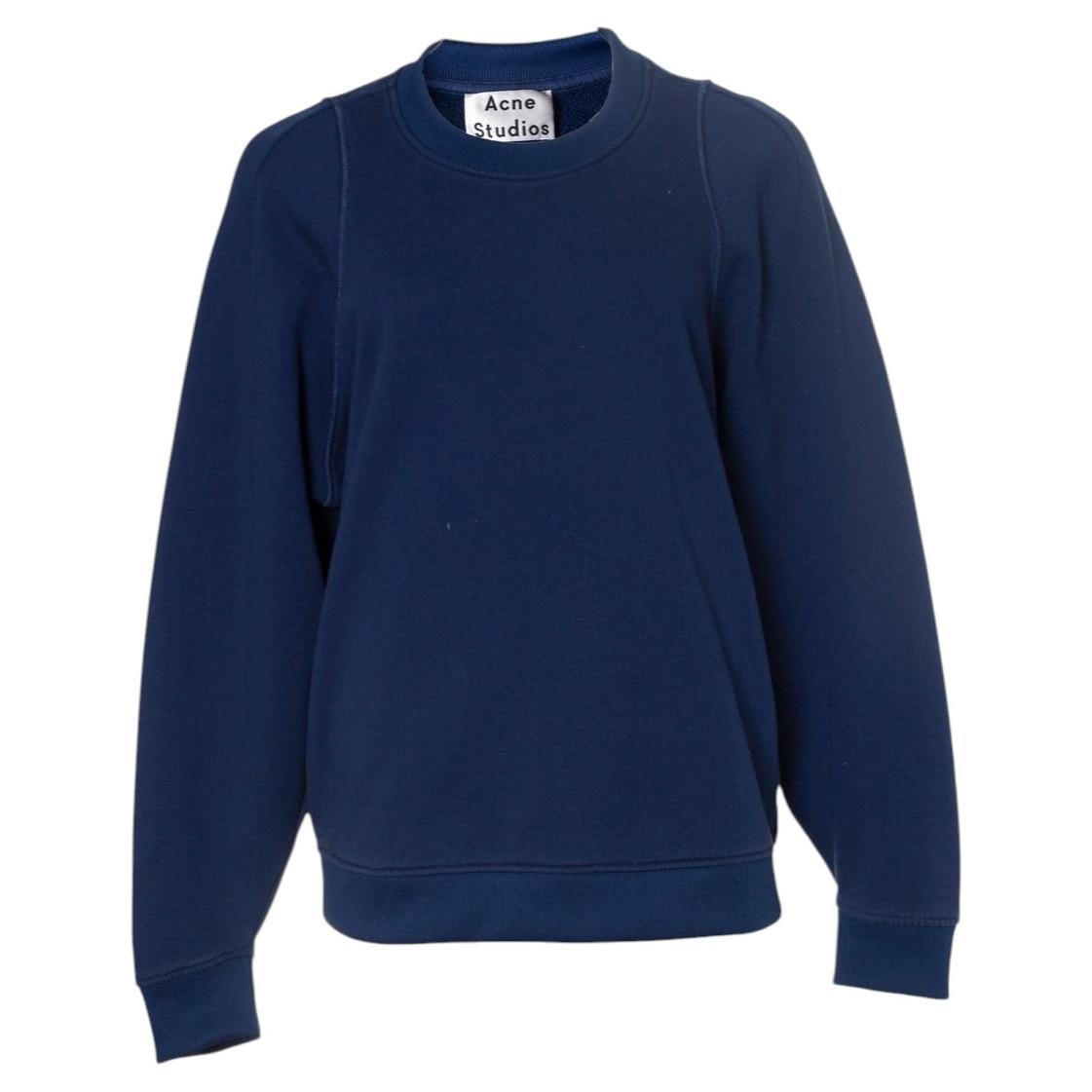 Acne, Blauer Pullover mit Rundhalsausschnitt im Angebot