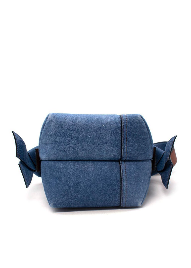 Women's Acne Denim Blue Mini Patchwork Musubi Bag For Sale