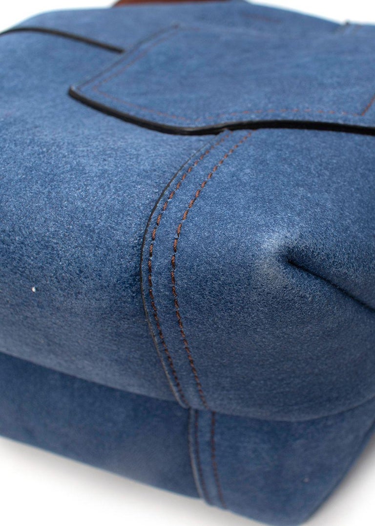 Acne Denim Blue Mini Patchwork Musubi Bag For Sale 1