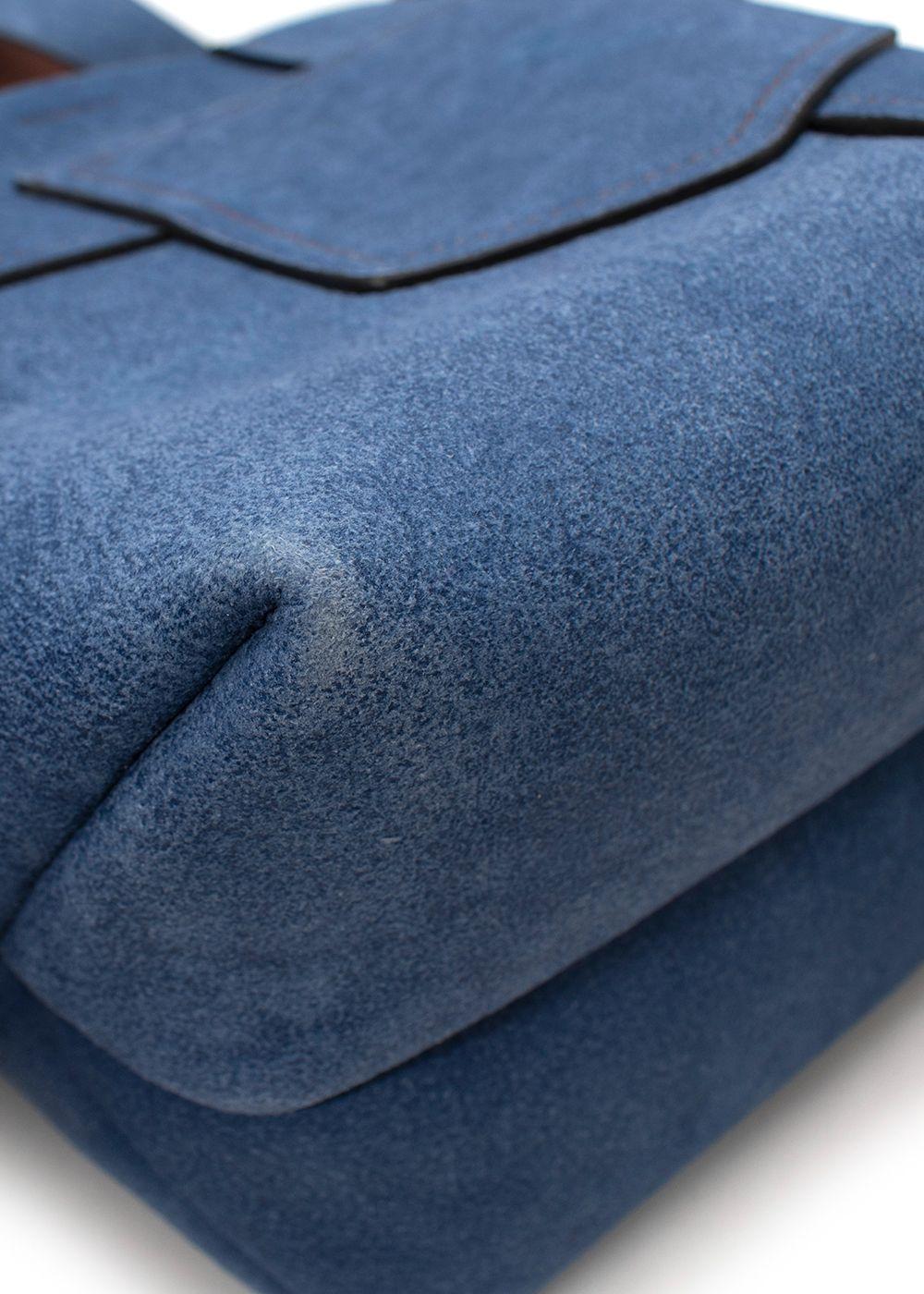 Acne Denim Blue Mini Patchwork Musubi Bag In New Condition For Sale In London, GB